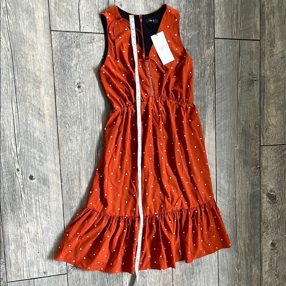 Marc Charming Orange Polka Dot Dress - Picture 7 of 10